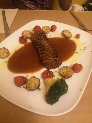 Seitan with veggies at TxuKrut Bar in Bilbao