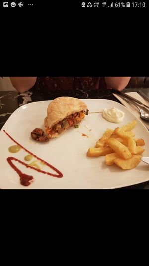 Jackfruit burger at TxuKrut Bar in Bilbao