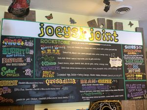 Menu at Joey's Joint in Eastham
