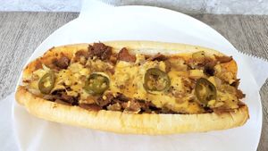 Our Famous Philly Cheesesteak at Dina's Vegan Deli & Desserts in West Palm Beach