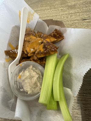Buffalo tops with garlic ranchh  at Dina's Vegan Deli & Desserts in West Palm Beach