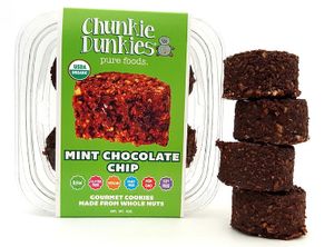 Thin Mint Cookies but much MUCH Healthier. Chocolate and Minty Chunky Cookies with crunchy textures of sprouted buckwheat groats and vegan chocolate chips.  Chef's Favorite Flavor!

Ingredients: organic almonds, organic coconut, organic raw blue agave, organic chocolate chips, organic sprouted buckwheat groats, organic maple syrup, organic cacao, organic extra virgin coconut oil, organic peppermint oil, pink himalayan salt at Dina's Vegan Deli & Desserts in West Palm Beach