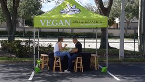 Come sit with us and enjoy! at Dina's Vegan Deli & Desserts in West Palm Beach