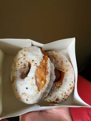 with coconut cream and sesame seeds
 at DUH Vegan in Porto