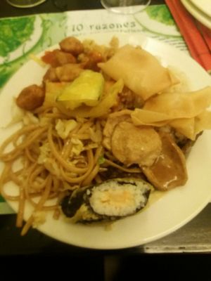 Buffet plate at Shi-Shang in Madrid