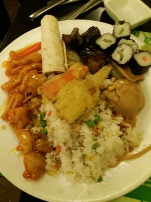 Buffet plate at Shi-Shang in Madrid