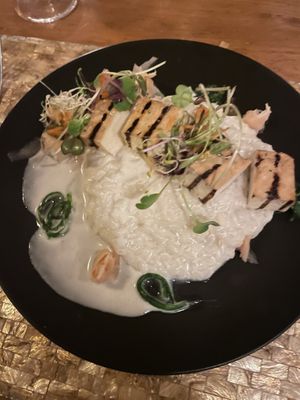 Coconut risotto  at Nautilus Resort in Rarotonga