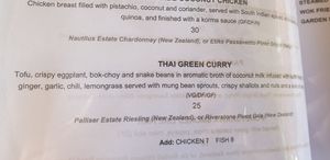 One of the items specified vegan. I was told they'd be happy to make most dishes vegan at Nautilus Resort in Rarotonga