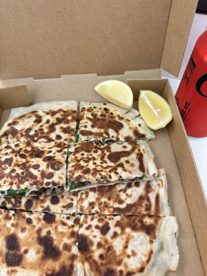 Hot and spicy with vegan cheesee  at Gozleme King in Sydney