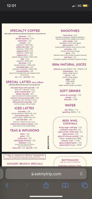 Menu  at EatMyTrip  in Barcelona