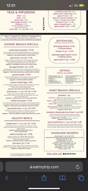 Menu  at EatMyTrip  in Barcelona