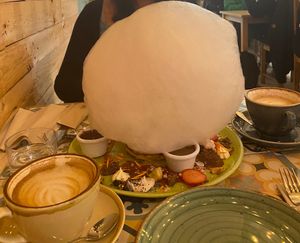 Fiesta tortitas (6 pancakes tower with different toppings)  at EatMyTrip  in Barcelona