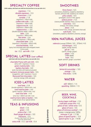 Menu  at EatMyTrip  in Barcelona