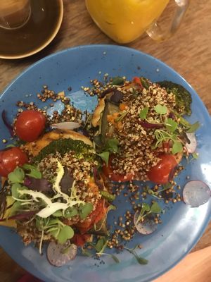 Roasted veggie & romesco bagel  at EatMyTrip  in Barcelona