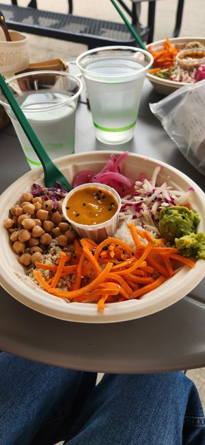 Buddha bowl with chickpeas at Daily Blend in Traverse City
