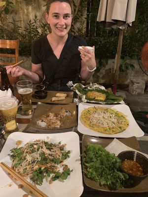 Our smorgasbord of delicious food at Minh Hien 3 in Hoi An