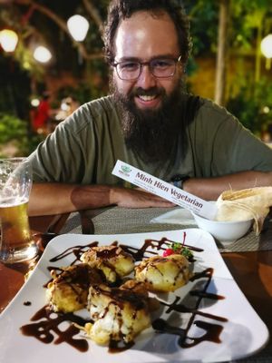 Vegan friend bananas! So delicious! at Minh Hien 3 in Hoi An