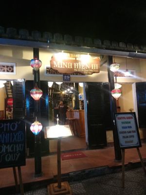 Outside the restaurant at Minh Hien 3 in Hoi An