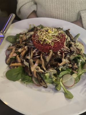 Mushroom dish  at Cafe du Grütli in Geneva