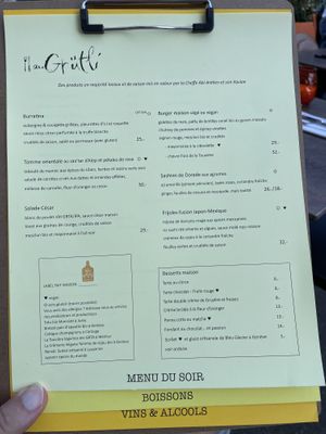 Menu  at Cafe du Grütli in Geneva