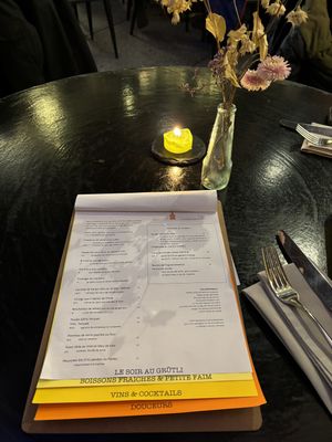 French menu  at Cafe du Grütli in Geneva