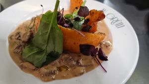 Butternut and mushroom sauce at Cafe du Grütli in Geneva