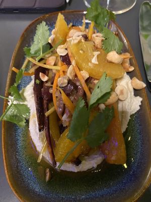 Carrot and vegan ricotta (tapas/starter)  at Cafe du Grütli in Geneva