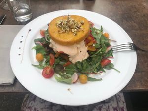 Azuki burger at Cafe du Grütli in Geneva