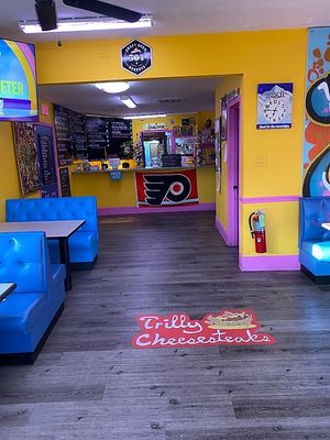 Inside of the restaurant at Trilly Cheesesteaks in New Orleans