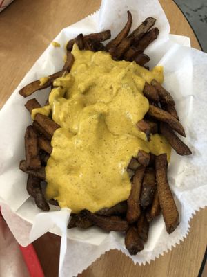 Vegan Cheese Fries! at Trilly Cheesesteaks in New Orleans