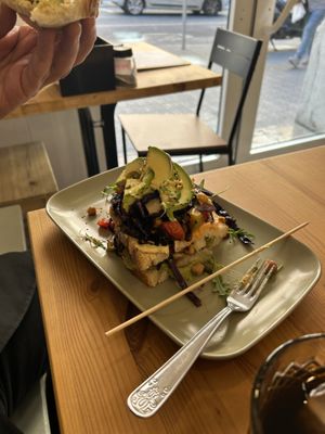 Vegan club. Top level was a eaten before I could get a pic! 10/10  at Cheese and Cake in Barcelona