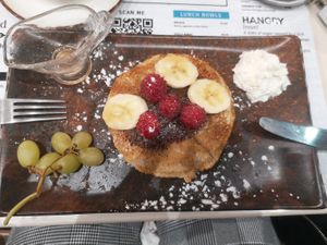 Vegan pancakes at Cheese and Cake in Barcelona