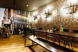 There's plenty of room for larger groups in the back at Bohemian Burgers in Bruges