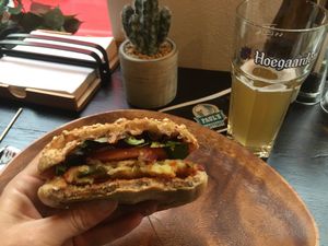 Vegetable burger  at Bohemian Burgers in Bruges
