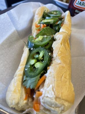 Vegan Chkn Banh Mi xtra jalapeños   at DD MAU in Maryland Heights
