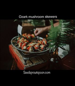 Ozark mushroom skewers (catering) at Seed Sprout Spoon in St Louis