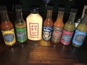 Their sauces plus the Just Mayo that I brought with me.  at Session Taco - Delmar Loop in St Louis