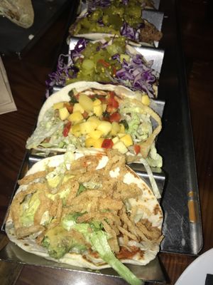 Vegan tacos made with Impossible Burger customized at Session Taco - Delmar Loop in St Louis