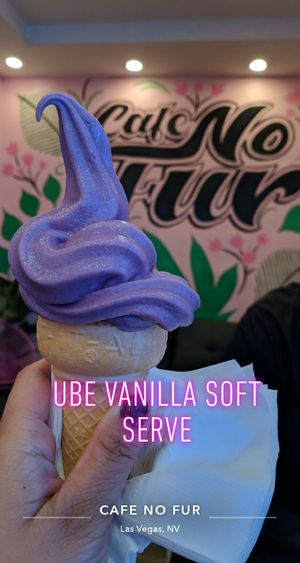 Ube vanilla soft serve at Cafe No Fur - Cloud Kitchen in Las Vegas