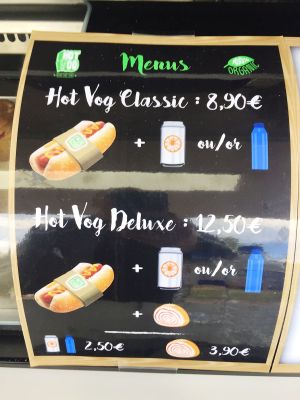 Delicious vegan hot dogs  at Hot Vog Food Truck in Paris