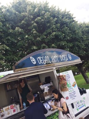 Vegan hot dogs  at Hot Vog Food Truck in Paris