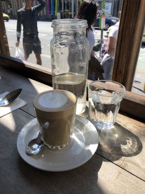 Almond latte at Slowpoke Espresso in Fitzroy