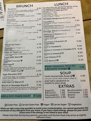 Brunch and lunch menu   at The Interesting Eating Company in Liverpool