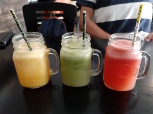 Lovely fresh juices at The Hummingbird Waterside Cafe in Mandurah