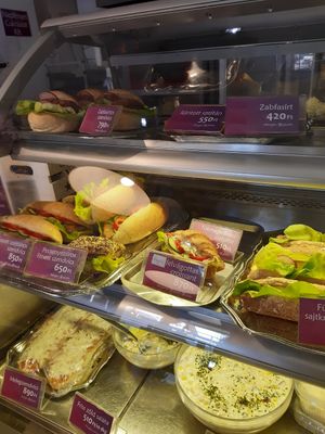 Sandwiches and other savoury snacks at Napfenyes Cukraszat - Bajcsy Zsilinszky in Budapest