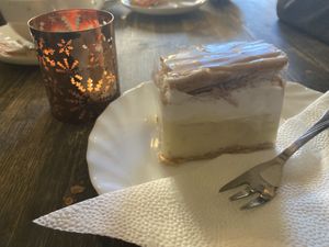 Vanilla dessert  at Napfenyes Cukraszat - Bajcsy Zsilinszky in Budapest