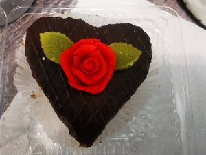 Valentine's day carob cake at Napfenyes Cukraszat - Bajcsy Zsilinszky in Budapest