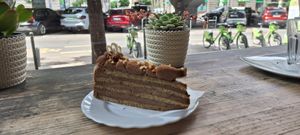 Savoury nut cake at Napfenyes Cukraszat - Bajcsy Zsilinszky in Budapest