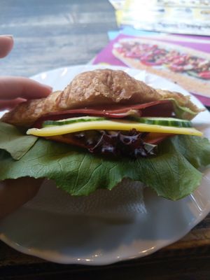 Croissant sandwich at Napfenyes Cukraszat - Bajcsy Zsilinszky in Budapest