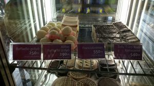 Some of the cakes at Napfenyes Cukraszat - Bajcsy Zsilinszky in Budapest